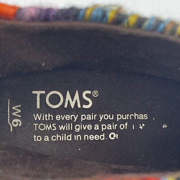 TOMS Ankle Boots Women's 6 Chocolate Brown Leila Suede Shoes Striped Tassel EUC - Picture 6 of 16